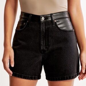 High Rise Dad Short Mixed Fabric